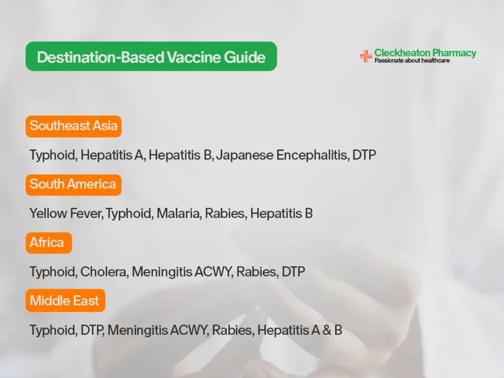 Destination based vaccine guide