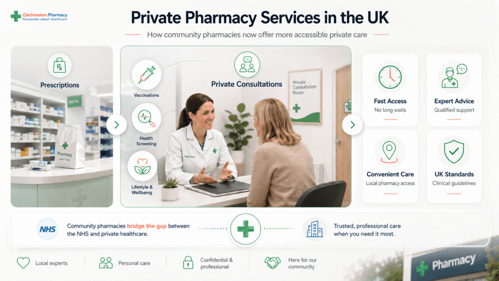 Private Healthcare Services at Cleckheaton Pharmacy info